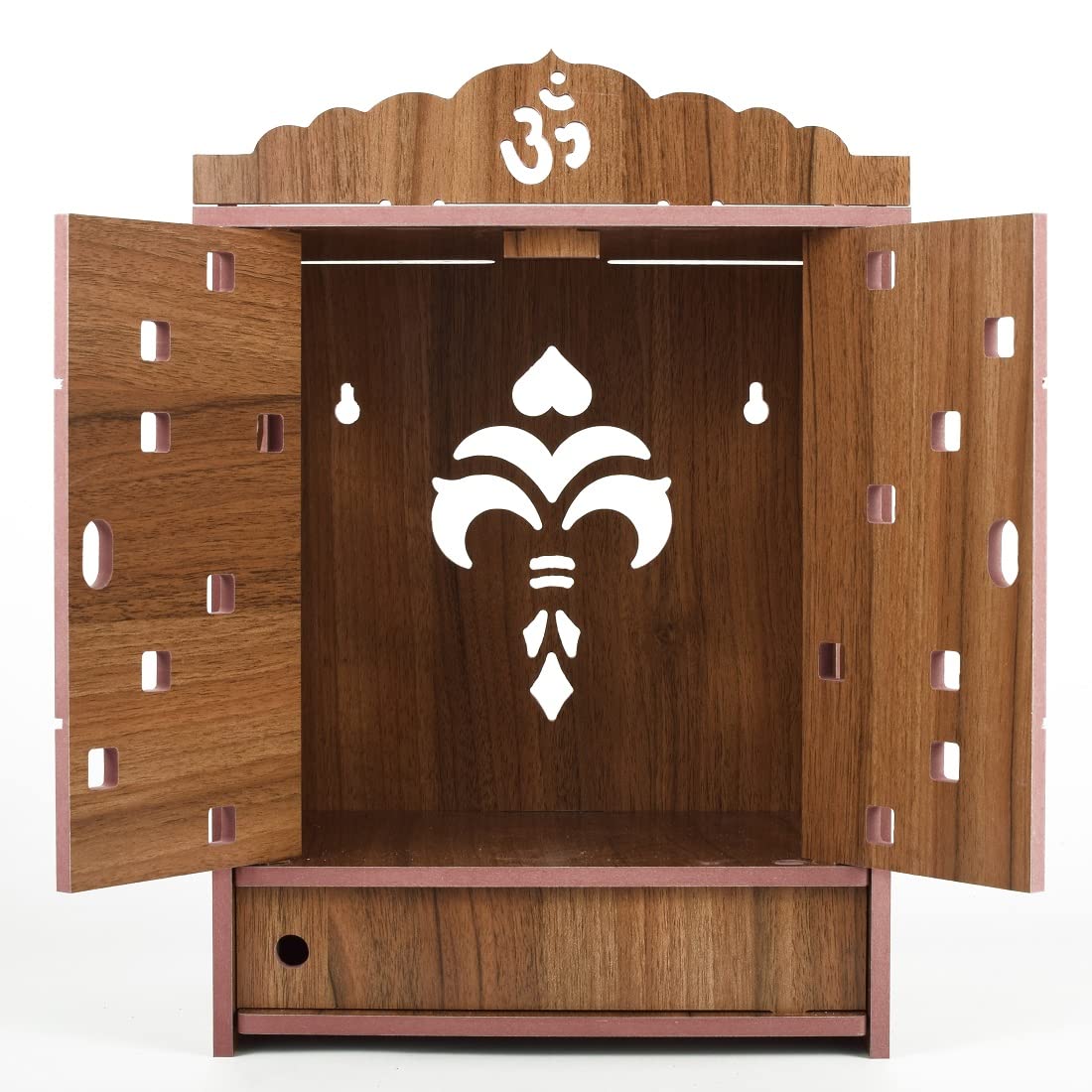 Nexat Wooden Singhasan Temple for God, Laddu Gopal Sinhasan for Pooja Mandir, Singhasan for Diwali, Durga Pooja, Navratri, Ganesh Chaturthi (Brown-1)