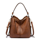 Zibuyu Tote Handbag for Women Faux Leather Shoulder Crossbody Brown