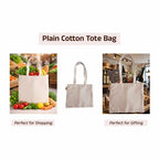 11x13 Inch Plain Canvas Tote Bag | 1 Pc, 5 Pcs, 7 Pcs, 10 Pcs, 15 Pcs, 20 Pcs, 25 Pcs | 100% Organic Reusable 180 GSM Cotton Handbag for Shopping, Daily Use, Grocery, DIY Painting & Storage (20)