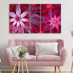 VIBECRAFTS Exotic Flowers 5 Pieces Canvas Wall Painting For Home | Office | Living Room | Gift (PTVC5Pcs4_8536)