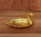 CraftVatika Metal Swan Shape Dry Fruit Serving Tray, Snacks, Floating Flowers for Home Decoration Table Dining Décor (Set of 1)