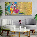 VIBECRAFTS Canvas Paintings for Living Room Drawing Room Radha Krishna Canvas Wall Painting Fitted With Wooden Frame For Home | Office | Living Room | Gifts (PTVCH_2554)