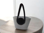 DYARCHY Handmade Cotton Rope Tote Bag | Eco-Friendly Multipurpose Handbag for Women | Casual Shoulder Bag for Shopping, Picnic, Travel & Everyday Use (GREY BLACK HANDLE)