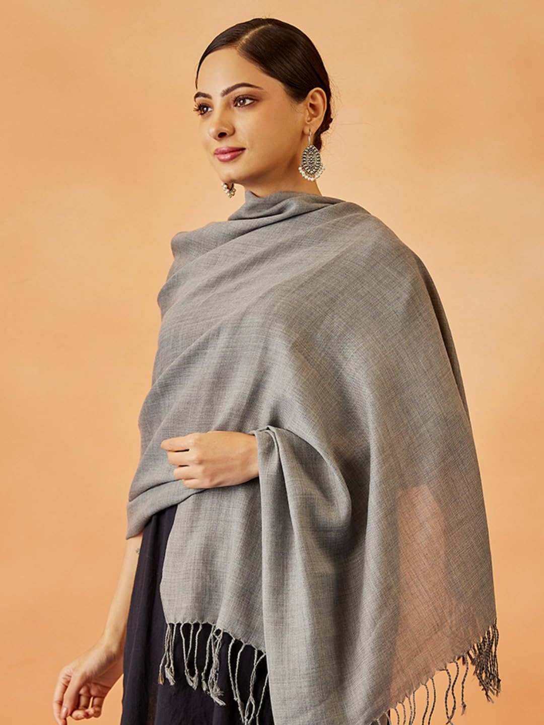 Pashmoda Women Rahmat Fine Wool Melange Stole (Size 28x80 Inches)