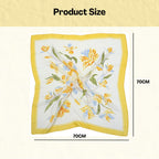 Flavizo Neck Head Scarf for Women, Satin Silk Head Scarf – 27'' Square Elegant Floral Necktie Ribbon, Hair, Neck, and Handbag Accessory