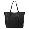 The Hide Company Women’s Genuine Leather Shopper Handbag | Oversized Black Tote Bag | Buff Calf Leather | Zip Closure | Double Handle