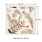 AMN Trendzz Satin Silk Scarf for Women, Stylish Satin Scarf 65×65 cm Square, Scarf for Women Elegant Head and Neck Accessory for Fashion, Travel and Gifting. (Botanical Fern – Beige & Brown)