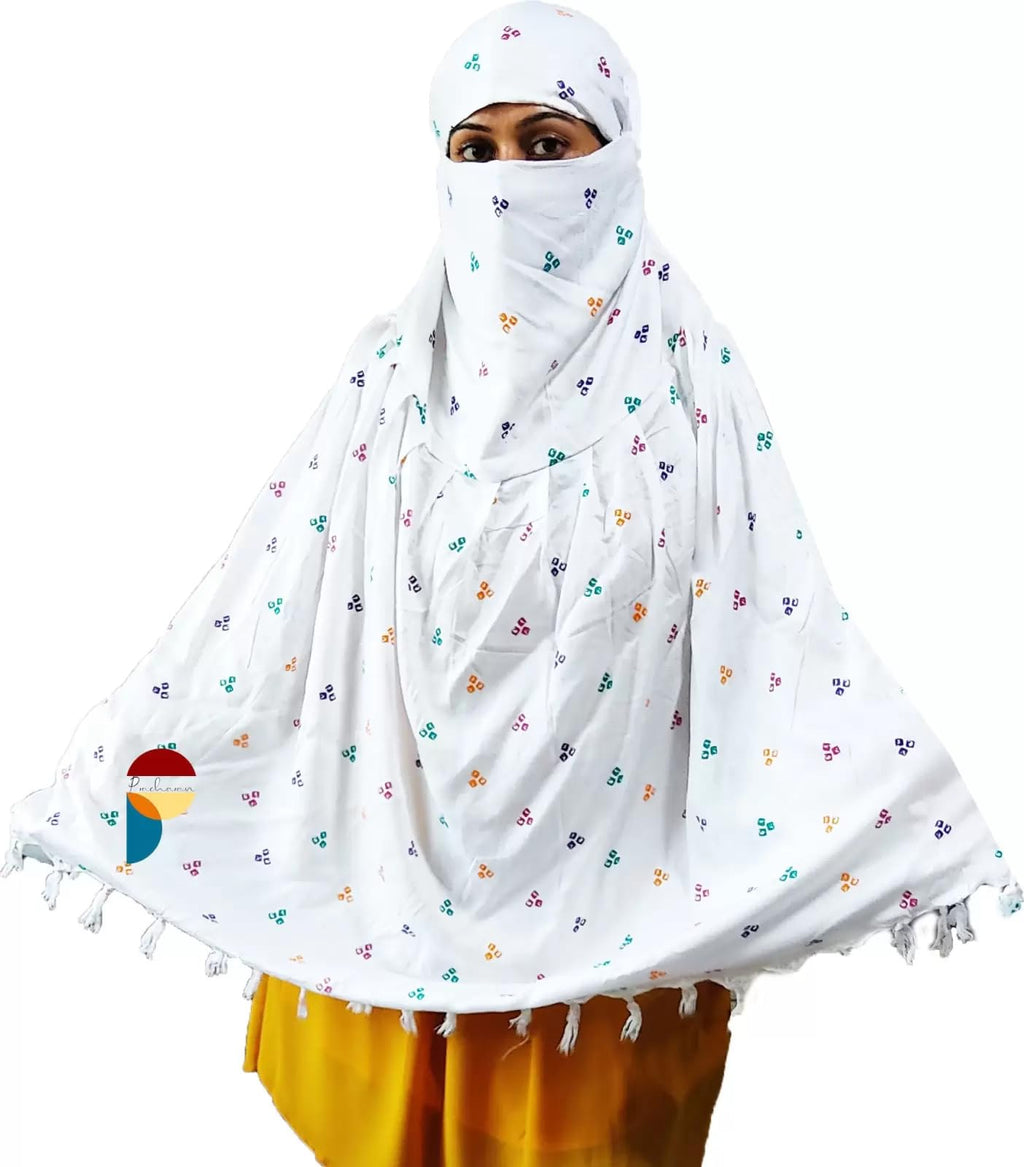 PRACHARAN Cotton Innovative Stylish Printed Pattern Scarf Cum Driving,With Sun Protection Cover Face Cotton Driving Scarf for Women's and Girls (3 Dot)