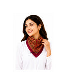 RiddhiInfotech Uttarakhand Pahadi Printed Square Scarf for Women | 26 x 26 Inch Traditional Head Scarf | Vintage Hair Wrap, Bandana, Neck Scarf & Stylish Fashion Accessory | Multicolour