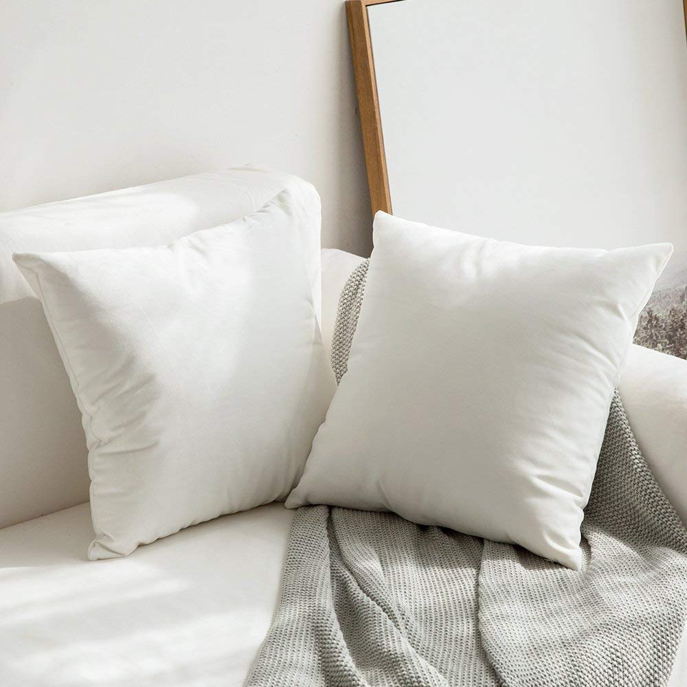 Khooti Velvet Cushion Cover, 22x22 | Pure White | Pack of 1 | Solid Plain Soft & Smooth, Decorative Cushion Covers for Living Room, Bedroom, Couches, Chairs, Sofas, Beds & Home Decor