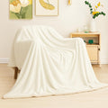 VAS COLLECTIONS Premium Sherpa Flannel Blanket | 460 GSM Ultra-Soft Plush Heavyweight Blanket | Warm & Cozy Winter Comforter for Bedroom – (Off White, 58×88 Inches, Single (2300 g)) Kafalo
