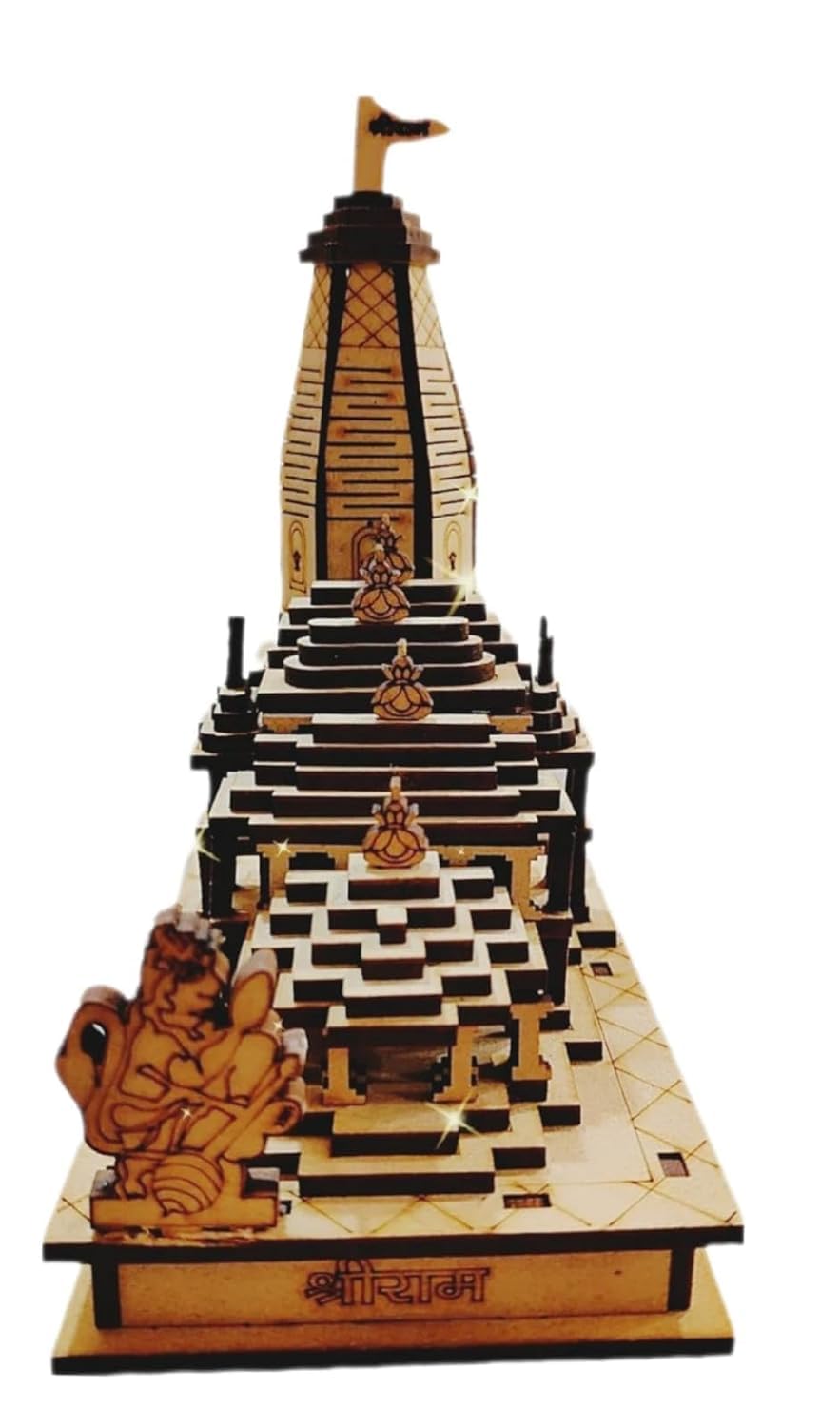 PARTISH Shree Ram Mandir Ayodhya Model l Janambhoomi Wooden Temple (4 X 2 Size)