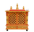 Wood To Cart Beautiful MDF Wooden Temple/Pooja Mandir for Home and Office/Wall Mounted Temple/Puja Stand(Gold - 18x9x22 inches)