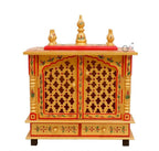 Wood To Cart Beautiful MDF Wooden Temple/Pooja Mandir for Home and Office/Wall Mounted Temple/Puja Stand(Gold - 18x9x22 inches)