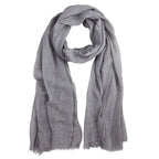 XRDSS Summer Cotton Blend Crinkle Vintage Soft Scarf with Fringed Edges 35 ¡Á 70 Gray