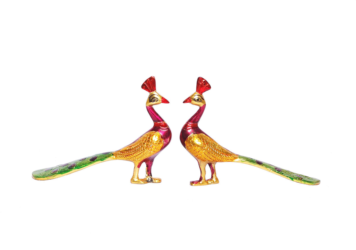 KridayKraft Peacock Metal Statue,Lovers Peacock Couple Pair Showpiece Statue for Home,Office Decor, Romantic Gift to Boyfriend,Girlfriend,Animal Showpiece Figurines...