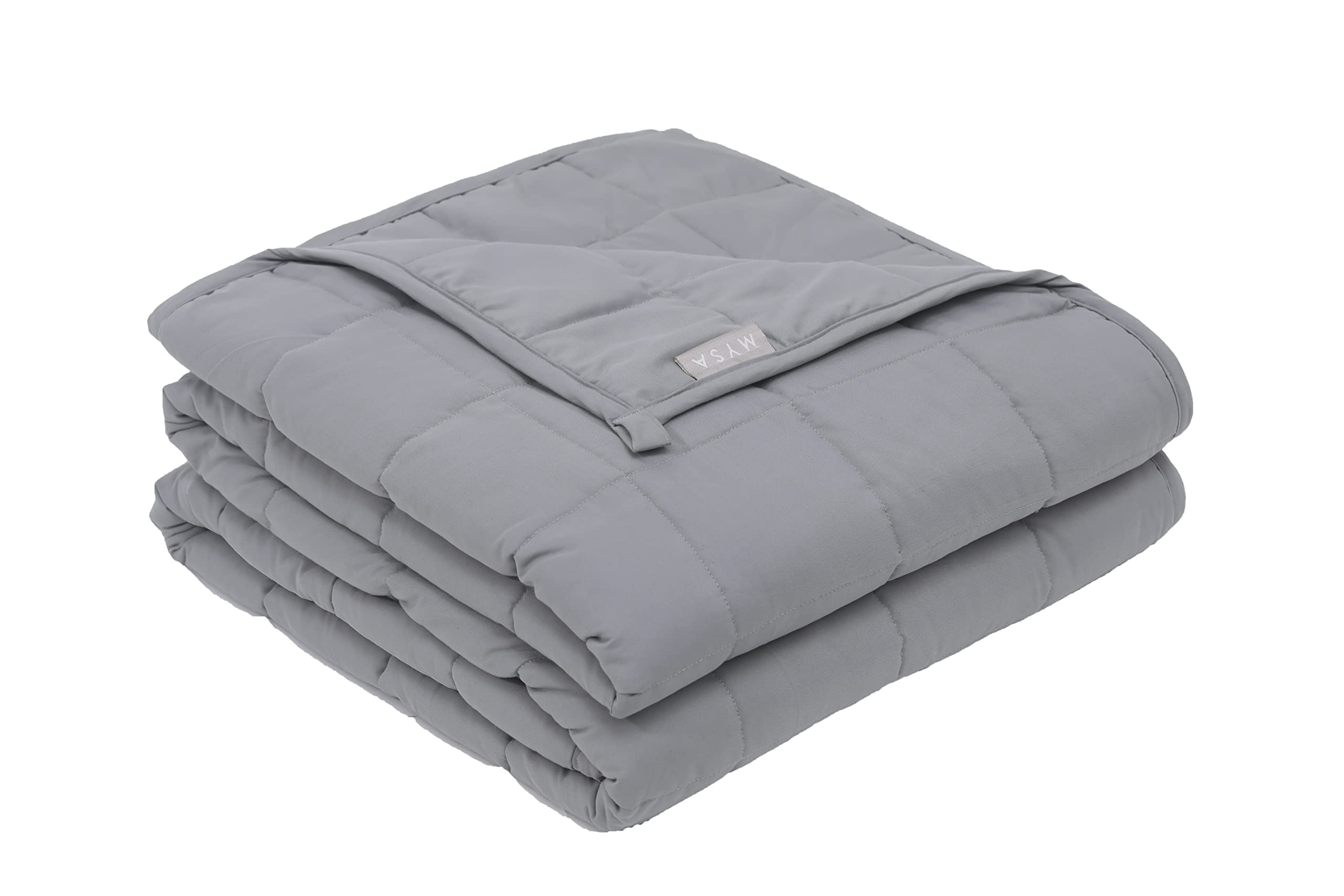 Mysasleep 5.5 kg Weighted Blanket - Cooling Breathable Microfiber with Premium Glass Beads (Silver Grey,60 x 80 12 LB) Kafalo