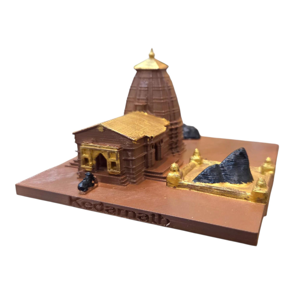 DevaDarshan Kedarnath Temple Miniature Model Set with Shivling, Nandi & Bhimshila | Spiritual Home Decor Showpiece | Hindu Temple Replica | Religious Gift for Puja Room, Mandir & Office Decor