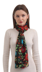 EH 100% Pure Mulberry Silk Scarf for Women, head scarf, neck scarf, hair scarf, digital printed long (22 X 72) (MC 37)