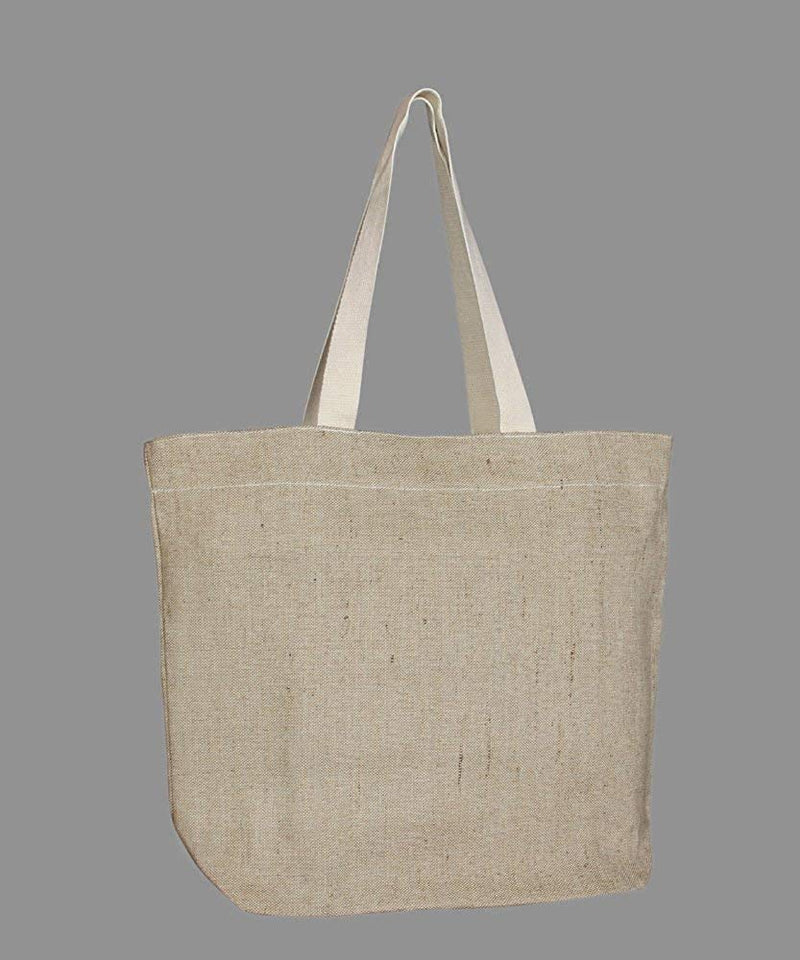 THE BESTSELLERS 91831 Essentials Carrying Bag, 100% Jute/Cotton, Reusable, Eco Friendly, Large, Beige (Natural) MADE IN INDIA