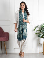 RAI SAHAB Printed Cotton Scarf for Women, Lightweight Soft Scarves Stoles for Summer & Winter(ST-74BLUE10)
