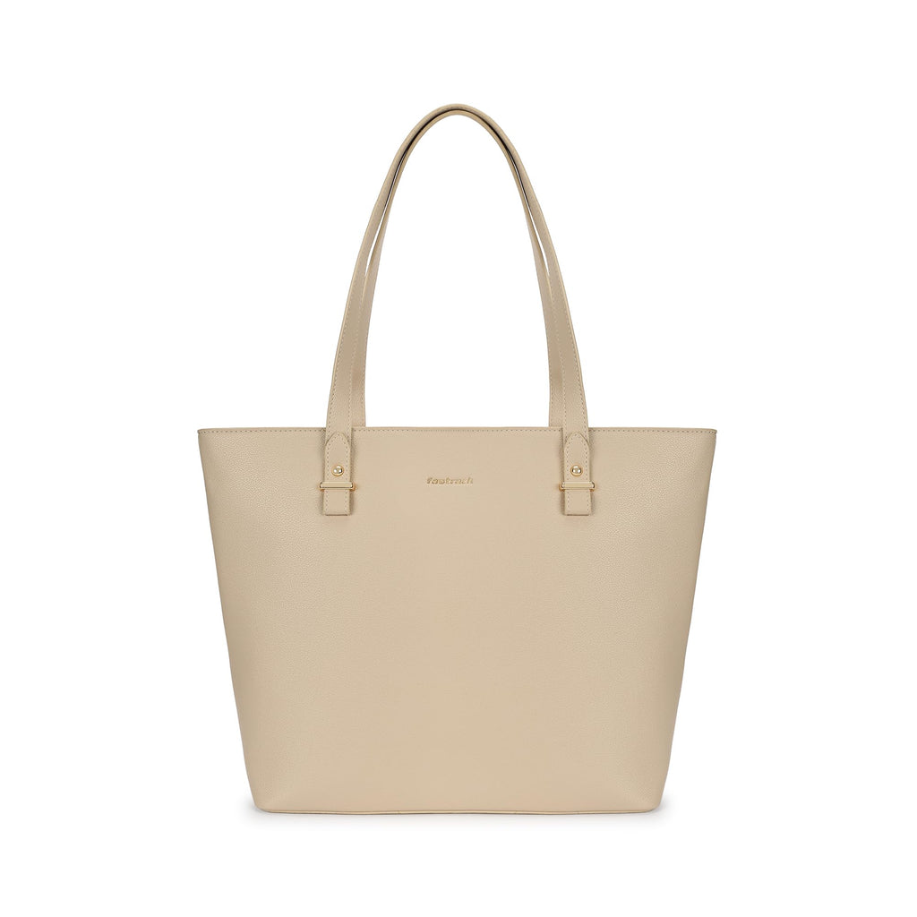 Fastrack PowerCarry Tote for Women| Semi-PU Faux Leather Tote with Zip Closure & Comfy Strap | Spacious 15.12L Handbag for Office, College, or Casual Outfits
