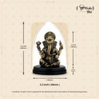 Shilpkala 2.5 Inch Brass Ultra Fine Sarp Ganesh Idol with Cobra Belt for Car Dashboard & Desk Decor