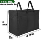 COTTON BLADES Big Eco Cotton Canvas Shopping Bags For Carry Milk Grocery Fruits Vegetable With Reinforced Handles Jhola Bag - (18X8.5X14 -Inches, (Black)
