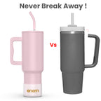 enem Tumbler, Rose Whisper, Tumbler with Metal Straw, Sipper, with Lid Leak Proof, 1 Metal Ice Cube, 1 Copper Spring (Tamba), Base Protector, Mug Travel, 1.2L