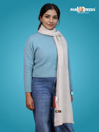 Pick Ur Needs Ultra Soft Ribbed Knit Muffler for Women Warm Winter Woolen Scarf Cozy Lightweight Neck Warmer for Casual & Outdoor Use (Dark Grey)