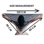 Devino Ora Elegant Black Lace Triangle Scarf/Shawl, (Black Diamonds) -1