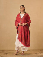 Pashmoda Women Chandni Kaani Stole, Authentic Kashmiri Luxury Pashmina Style Shawl, Stole, (Size 28x80 Inches, Maroon Color) MAVST07
