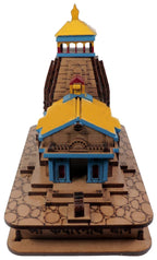 A & S VENTURES Shri Kedarnath Dham Temple in Wood Color 3D Model Big Mandir Statue - 12 X 7.5 X 13 Cm, Multicolour
