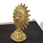 Brass Surya Murti with Stand | Sun Stand Decorative Showpiece - 11 cm