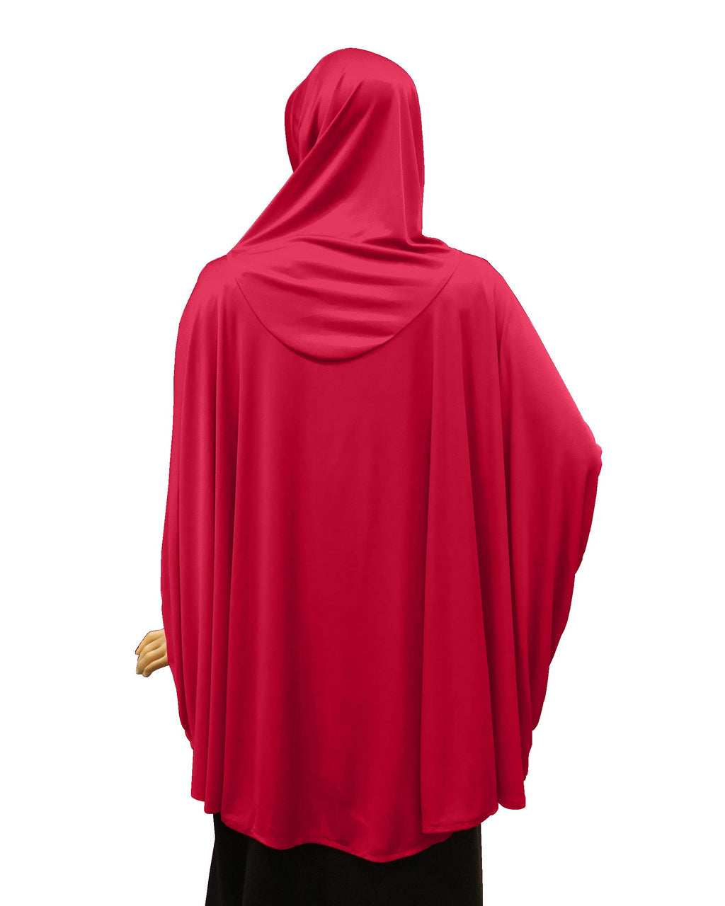 Mehar Hijab's Modest Women's Stylish Instant Sleeve Hijab Solid Polycotton Feel Good Fabric HANANA Sleeve Hijab Free Size (Maroon)