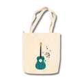 snapiq COTTON 350 GSM Canvas Tote Bag for Women and Girls Thick Fabric with Zipper (Beige, Guitar1)