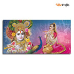 VIBECRAFTS Canvas Paintings for Living Room Drawing Room Radha And Kanha Ji Canvas Wall Painting Fitted With Wooden Frame For Home | Office | Living Room | Gifts (PTVCH_2524)