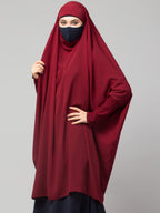 Bashariya Loose Khimar-Long Prayer Khimar Hijab With Mouth-Piece for Women and Girl (Maroon)