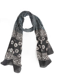 RAI SAHAB Printed Cotton Scarf for Women, Lightweight Soft Scarves Stoles for Summer & Winter(ST-94BLK10)