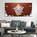 VIBECRAFTS Canvas Paintings for Living Room Drawing Room Devotional Ganesha Canvas Wall Painting for Home|Office|Gift(PTVCH_2372)