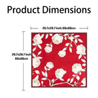 Mgbmyltm 1-Piece Burgundy Camellia Print Satin Square Scarf, 70x70cm Hair Bandana and Neck Wrap, Silky Scarf for Women Stylish Everyday Wear