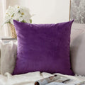 Khooti Velvet Cushion Cover, 26x26 | Purple | Pack of 1 | Solid Plain Soft & Smooth, Decorative Cushion Covers for Living Room, Bedroom, Couches, Chairs, Sofas, Beds & Home Decor