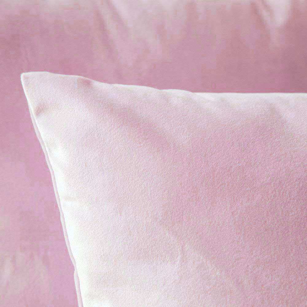 Khooti Velvet Cushion Cover, 20x20 Inch | Baby Pink | Pack of 3 | Solid Plain Soft & Smooth, Decorative Cushion Covers for Living Room, Bedroom, Couches, Chairs, Sofas, Beds & Home Decor