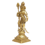 ARTVARKO Brass Lord Murugan Kartikeya Murugana Karthikeya Standing Swaminatha Skanda SwamiJi Subramanya Murti Statue Idol for Puja Vastu Home Office Height 10 Inches.