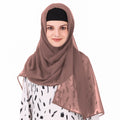 MyBatua Long Hijab in Breathable Soft Georgette large Head Wrap, Wholesale Price, 1pc Scarf HJ-020 (50x180 cm, Rose Taupe)