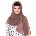 MyBatua Long Hijab in Breathable Soft Georgette large Head Wrap, Wholesale Price, 1pc Scarf HJ-020 (50x180 cm, Rose Taupe)