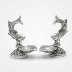 KridayKraft Fish Shaped Diya Set of 2 pcs – Traditional Diya for Puja & Home Decor Aluminium (Pack of 2)