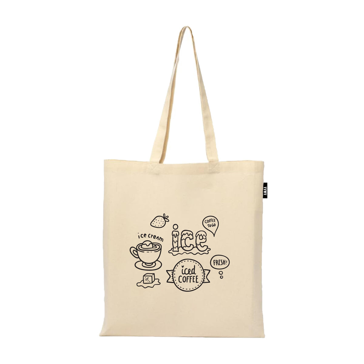 VVWV Food Theme Printed Tote Bag | 100% Organic Cotton Shopping | Grocery | Tote Bag | Women Office College Grocery,Vegetable Bags Market, Canvas Bag 15kgs Capacity (13 x 15.7 Inch)
