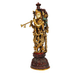 ARTVARKO Brass Krishna Idol Murli Krishan Bhagwan Statue Murti Gift Home Decor God Deity Lord Krishna Idol Statue Religious Height 21 Inches