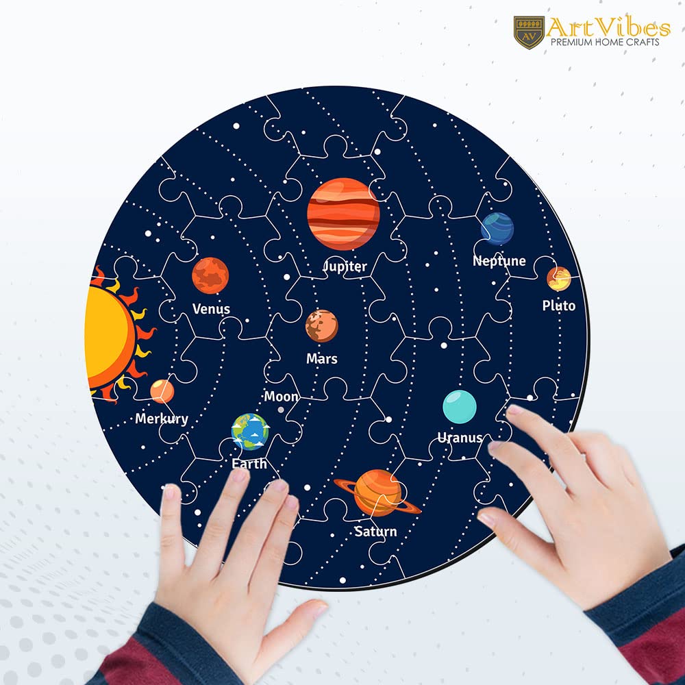Artvibes Our Solar System Wooden Premium Puzzles for Kids | Jigsaw Puzzles for Kids Age 3-5 | 19 Pieces Puzzle | Toddlers Wooden Puzzle | Fun Learning Brain Booster for Little Children (PZ_701N)